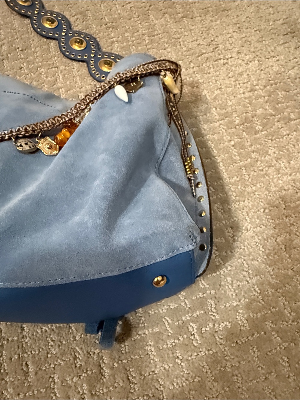 Aimee Kestenberg Roma Double Entry Blue Should Bag - Picture 5 of 15